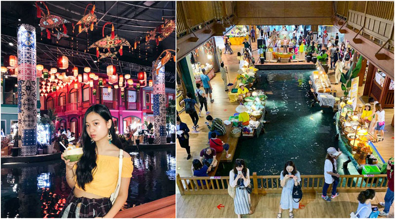 Iconsiam ,Thailand -Oct 30,2019: Ground Floor Floating Market In Iconsiam  Shopping Mall Can Get The Traditional Thai Snacks, Shops For Regional  Handicrafts And Etc.People Can Seen Exploring Around It Stock Photo, Picture